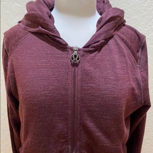 lululemon plum zip hoodie with ruffled back 12